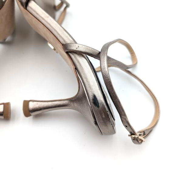 Badgley Mischka Brynna Metallic Strappy Sandals Light Bronze Size US9.5 EU40 - Picture 7 of 11
